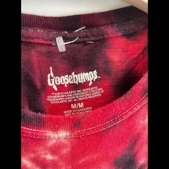 VTG RL STINE GOOSBUMPS NIGHT OF LIVING DUMMY AOP TYE DYE SHIRT SZ MEDIUM GRAPHIC - Picture 4 of 7